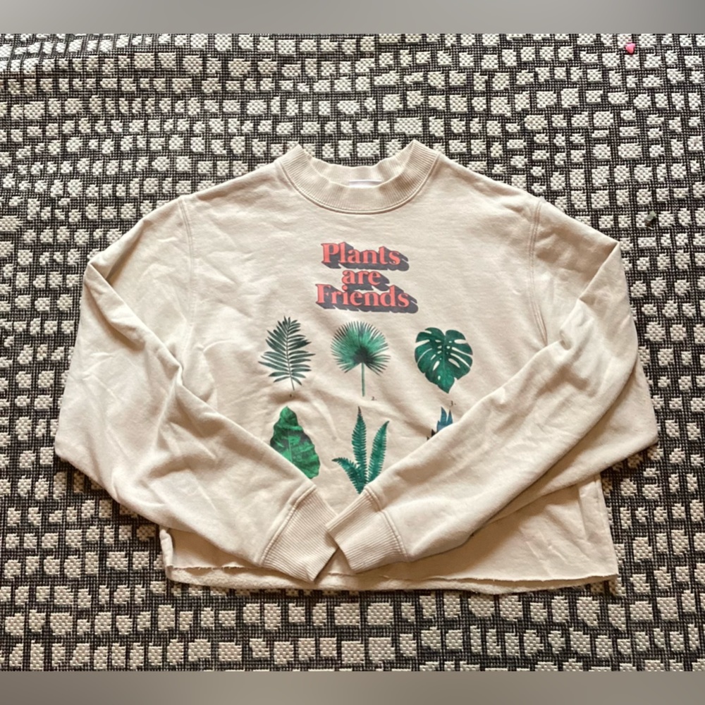 Mighty fine Plants are friends cropped sweater shirt